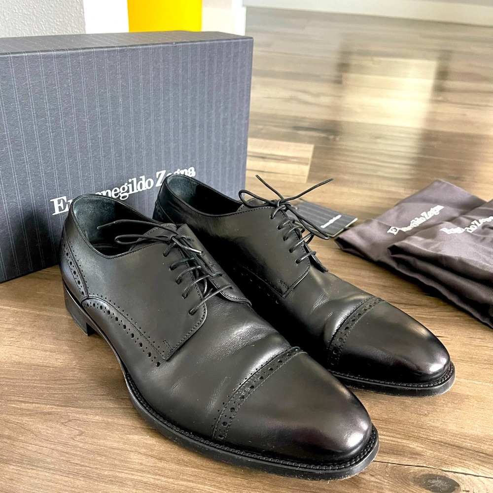 Ermenegildo Zegna 
Derby Captoe shoe  men’s size 9,5